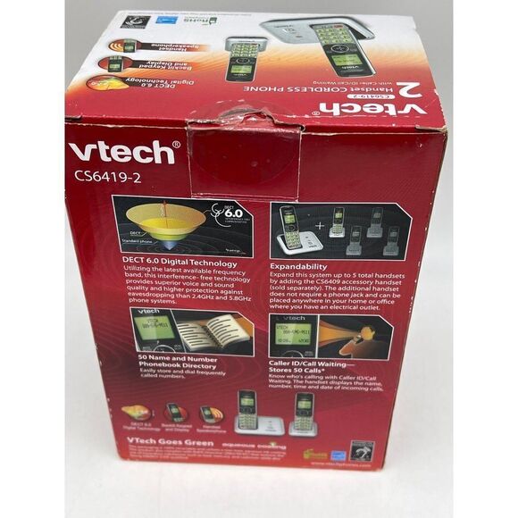Vtech 2 Handset Cordless Phone With Caller ID/ Call Waiting - Picture 4 of 6